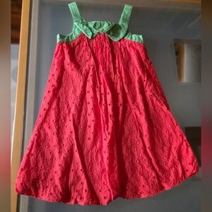 Gymboeee Vibrant Red and Green Strawberry  Dress